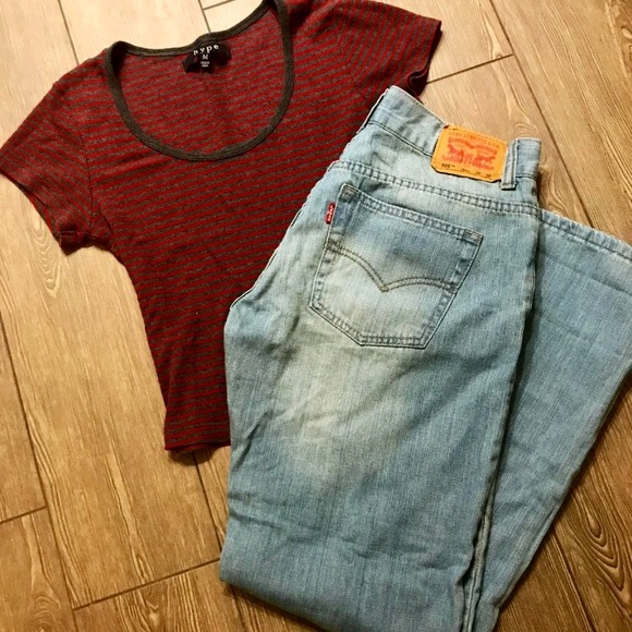 505 Levi’s with crop top - Picture 1 of 3